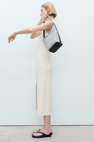 Robe maille col bateau - Ecru