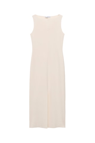 Robe maille col bateau - Ecru