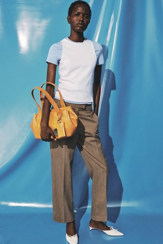 T-shirt coton double - Bleu clair