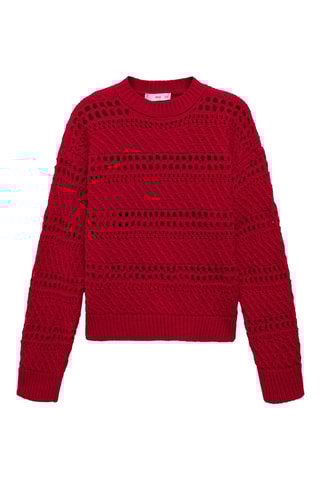 Pull en maille ajourée - Rouge