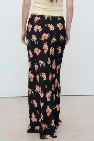 Jupe fleur fini dentelle - Noir