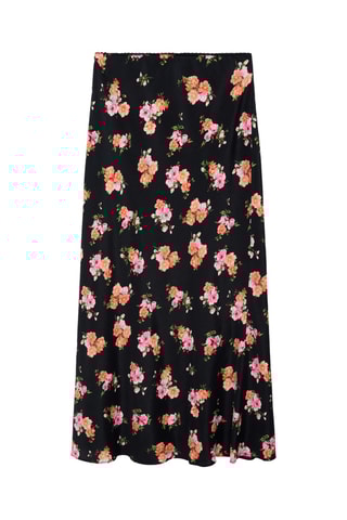 Jupe fleur fini dentelle - Noir