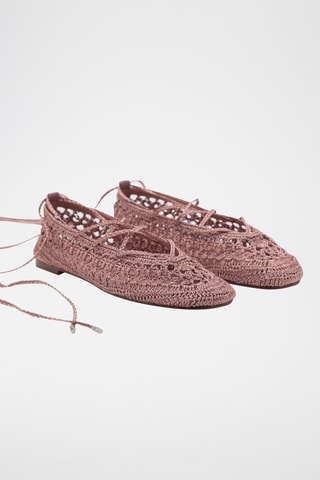 Ballerines crochet lanières - Rose