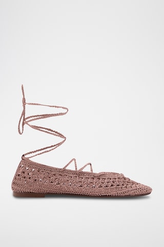 Ballerines crochet lanières - Rose
