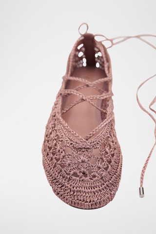 Ballerines crochet lanières - Rose