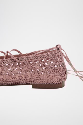 Ballerines crochet lanières - Rose