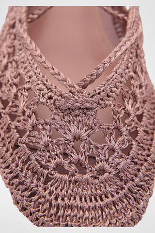 Ballerines crochet lanières - Rose