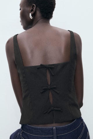 Top lazos en la parte posterior - Negro