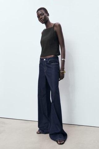 Top lazos en la parte posterior - Negro