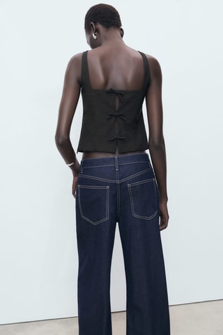 Top lazos en la parte posterior - Negro