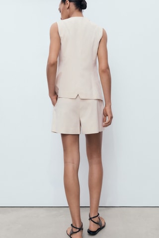 Short de costume à pinces - Beige