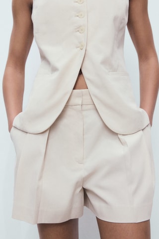 Short de costume à pinces - Beige