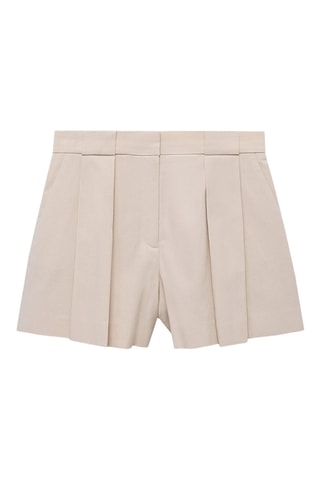 Short de costume à pinces - Beige