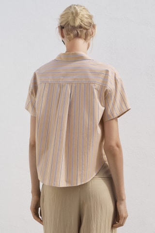 Chemise rayures manches courtes - Marron