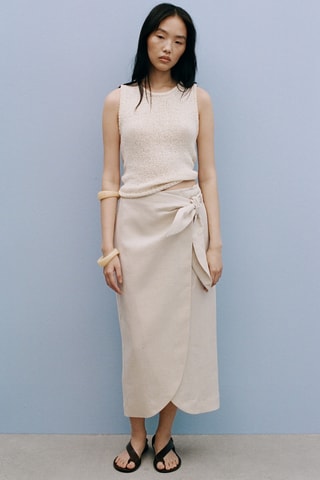 Jupe paréo lin - Gris clair