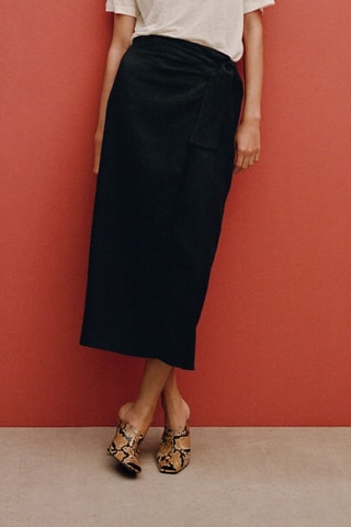 Jupe paréo lin - Noir