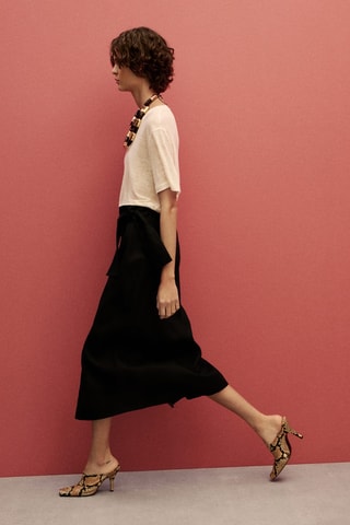 Jupe paréo lin - Noir