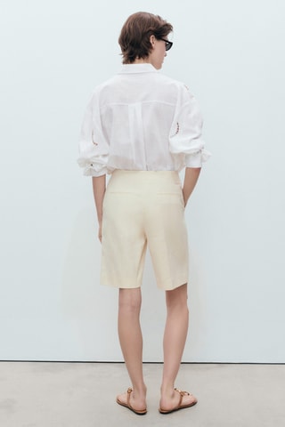 Chemise oversize brodée - Blanc cassé