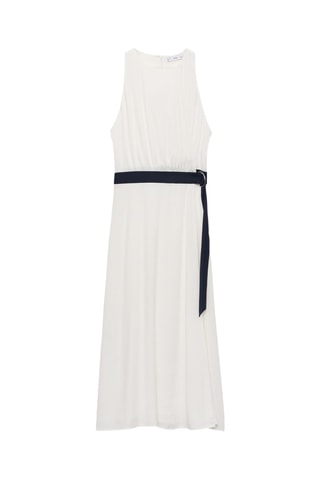 Robe ceinture contrastante - Blanc