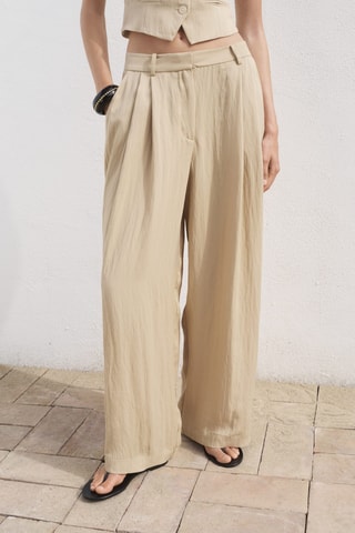 Pantalon de costume droit taille normale - Beige