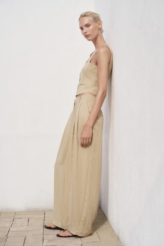 Pantalon de costume droit taille normale - Beige