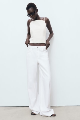 Jean large taille normale - Blanc