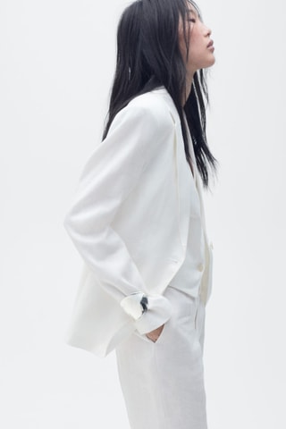 Blazer costume lin - Blanc cassé