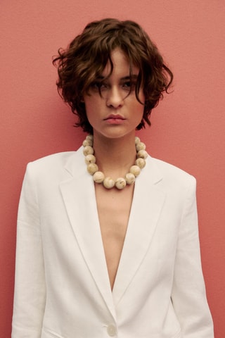 Blazer costume lin - Blanc cassé