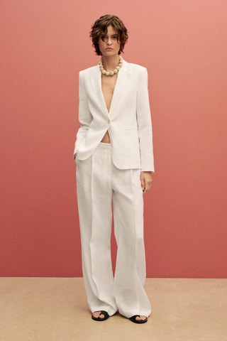 Blazer costume lin - Blanc cassé