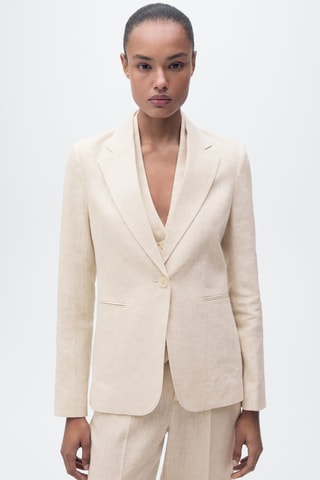 Blazer costume lin - Blanc cassé