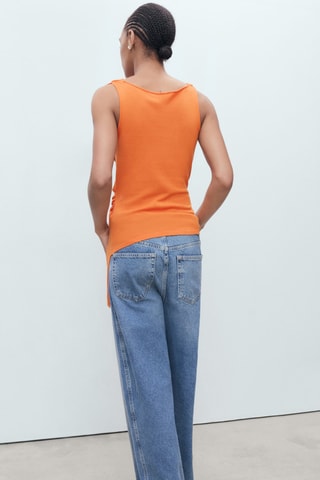 Top en maille drapé - Orange