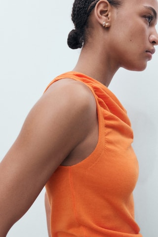 Top en maille drapé - Orange