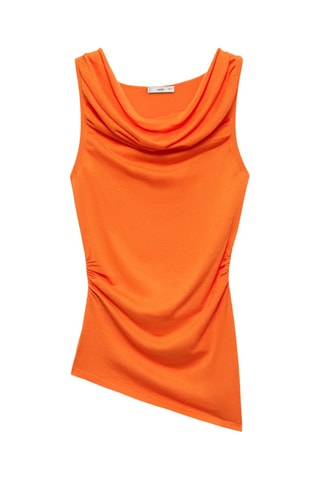 Top en maille drapé - Orange