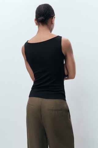 Top en maille drapé - Noir