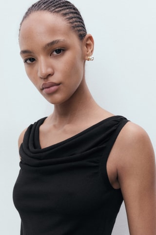 Top en maille drapé - Noir