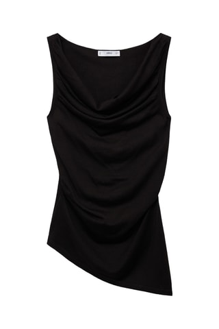 Top en maille drapé - Noir