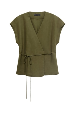 Haut croisé en lyocell - Kaki