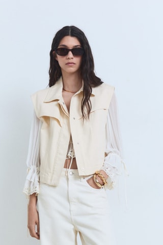 Gilet effet denim - Ecru