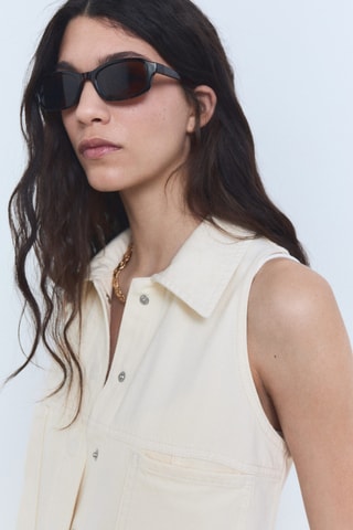 Combi-pantalon denim - Ecru