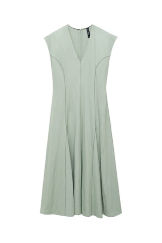 Robe col V avec coutures - Vert