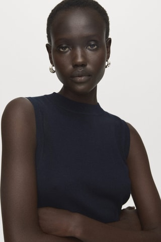 Top maille fine - Bleu marine