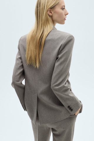 Blazer droit avec poches à rabat - Gris