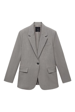 Blazer droit avec poches à rabat - Gris