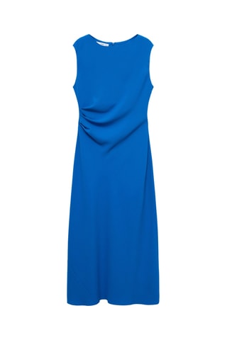 Robe midi froncée - Bleu
