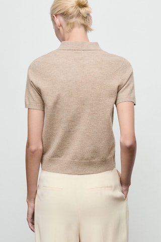 Pull-over losanges col polo - Marron