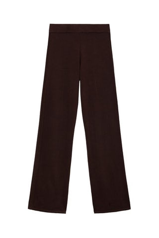 Pantalon large maille fine - Chocolat