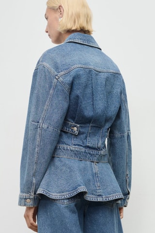 Veste jean cintrée à poches - Bleu
