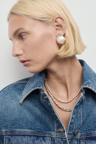 Veste jean cintrée à poches - Bleu