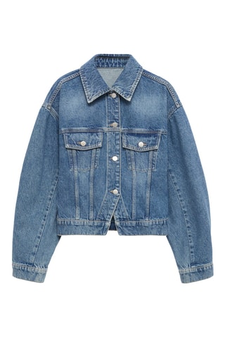 Veste jean cintrée à poches - Bleu