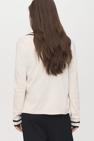 Cardigan rayures contrastantes - Ecru